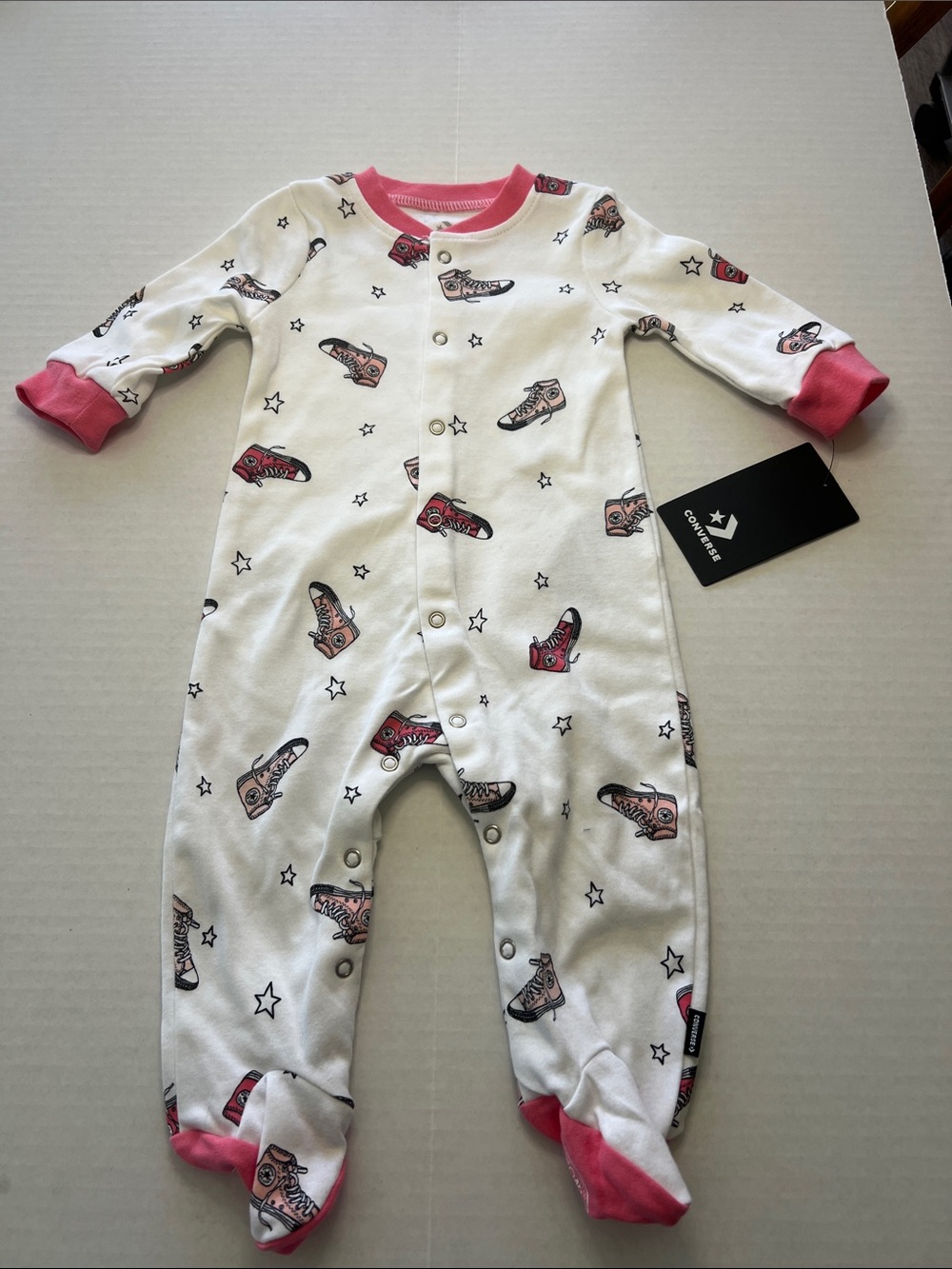 Converse Girls Footed Sleeper 6 Months